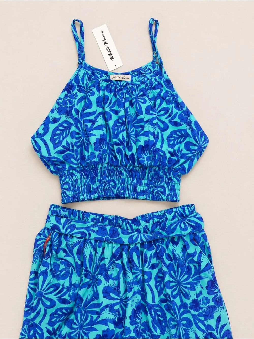 🌺 White Waves Tropical Two-Piece Set – New With Tags!